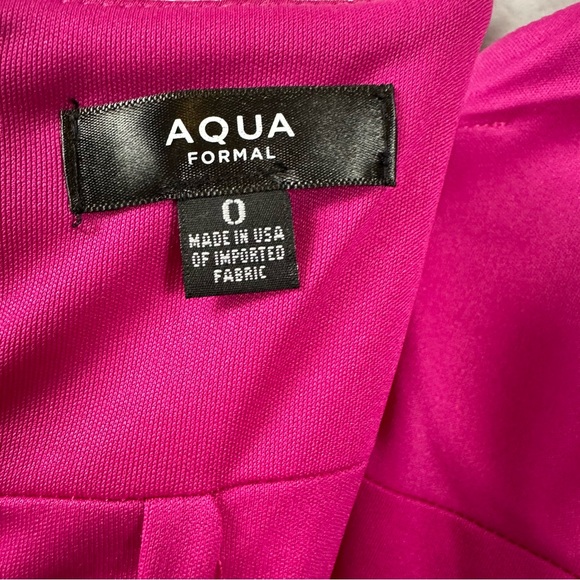 Aqua Formal Scuba Crepe Sheath Dress Fitted Above Knee Lined Bright Pink 0 NWT - Picture 5 of 11